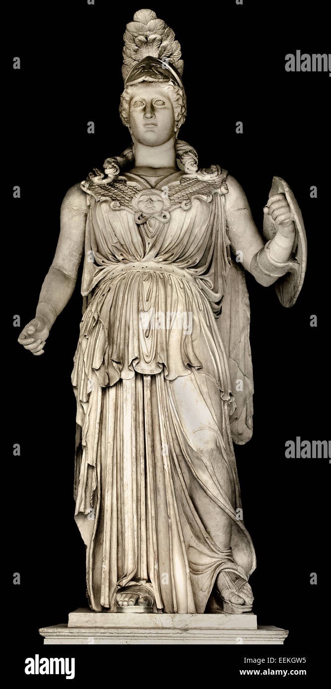 Statua di Minerva scultura II secolo a.c. marmo cm 321 Romano Roma Museo Capitolino Italia Italiano Foto Stock