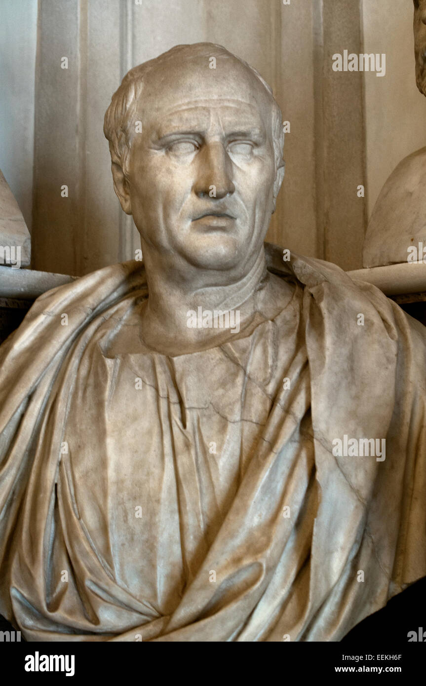 Marco Tullio Cicerone nato il 3 gennaio 106 BC scultura metà del I secolo d.c. romana in marmo Roma Museo Capitolino Italia Italiano Foto Stock