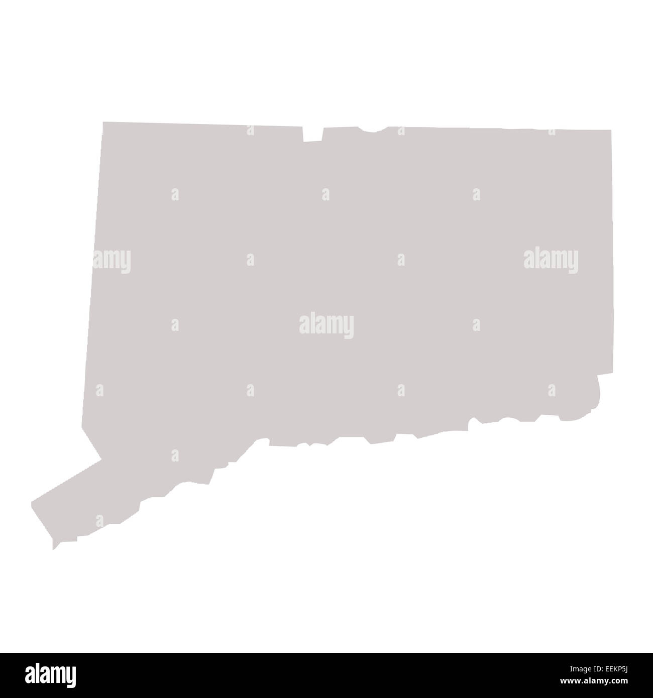 Stato del Connecticut mappa isolato su uno sfondo bianco, STATI UNITI D'AMERICA. Foto Stock