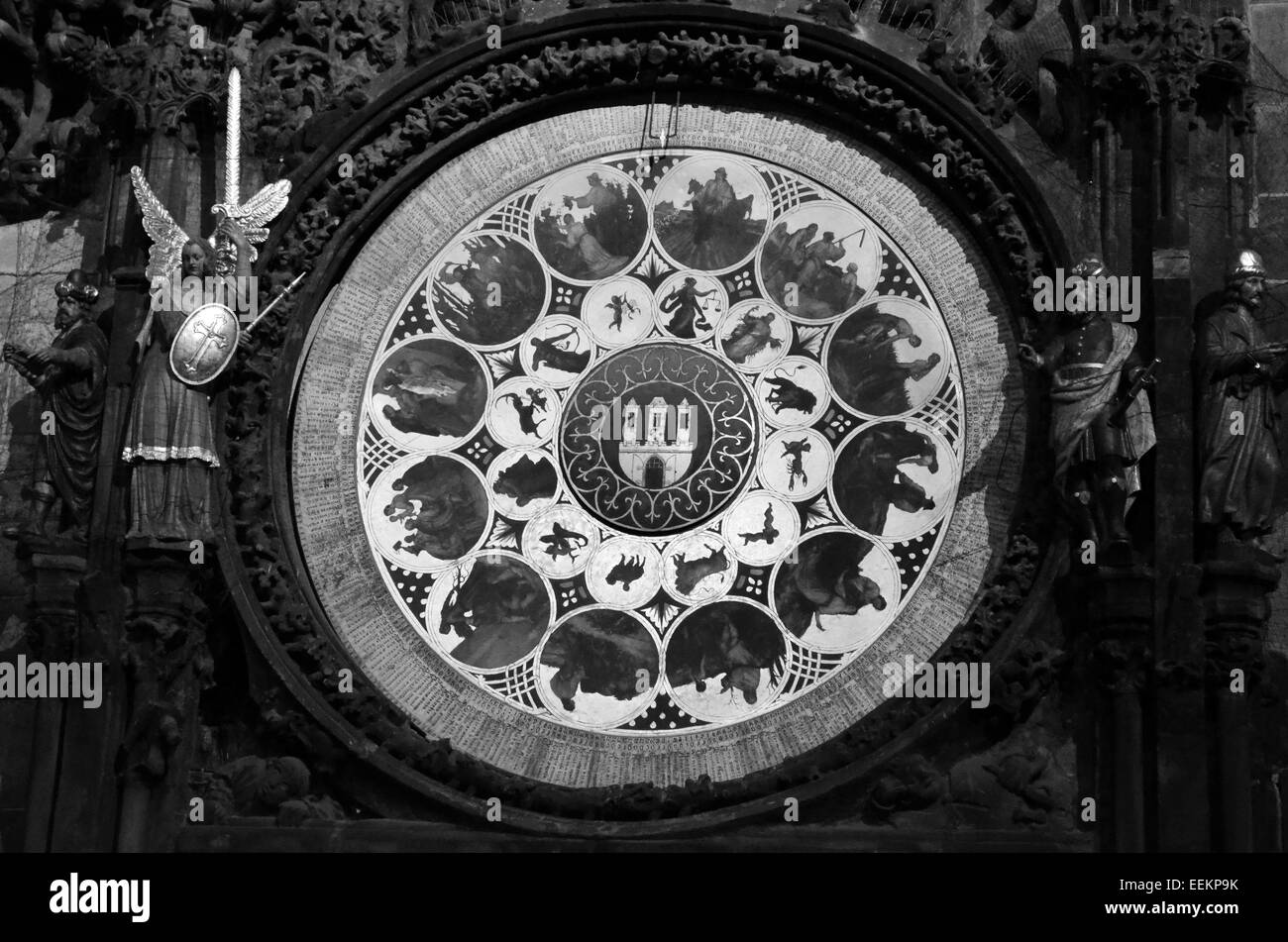 L'orologio astronomico di Praga o Prague orloj, è un medievale orologio astronomico situato a Praga, la capitale della Repubblica Ceca Foto Stock
