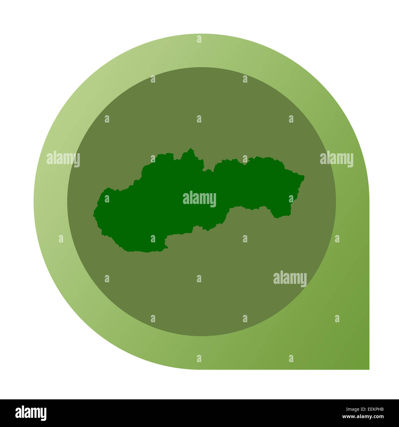 Isolato la Slovacchia mappa pin contrassegno in flat web design di stile. Foto Stock