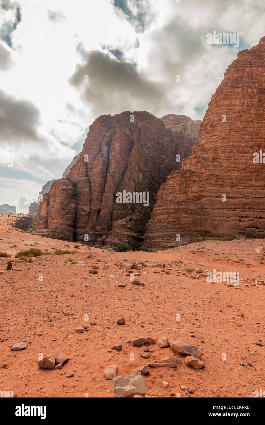 Montagne di Wadi Rum desert, Giordania Foto Stock