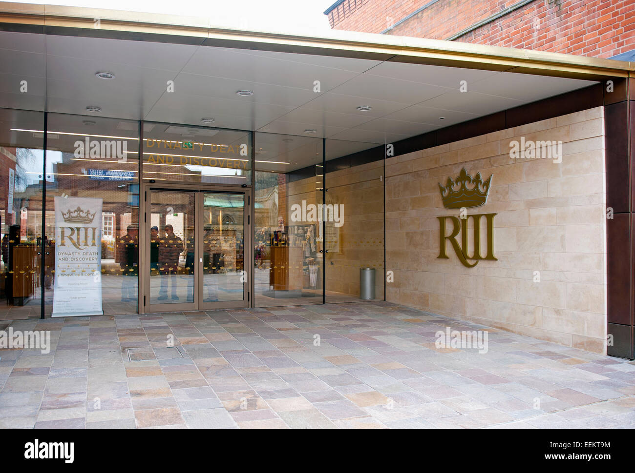 L'ingresso del re Richard III Visitor Centre in Leicester City. Dinastia, la morte e la scoperta. Foto Stock