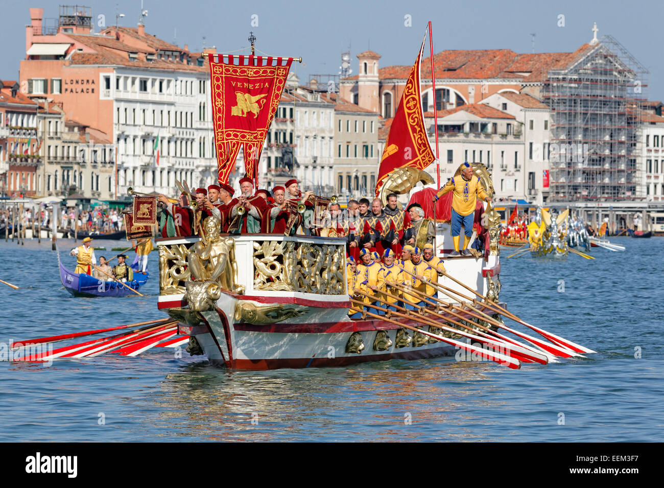 Regata Storica, la regata storica sul Canal Grande di Venezia, Veneto, Italia Foto Stock