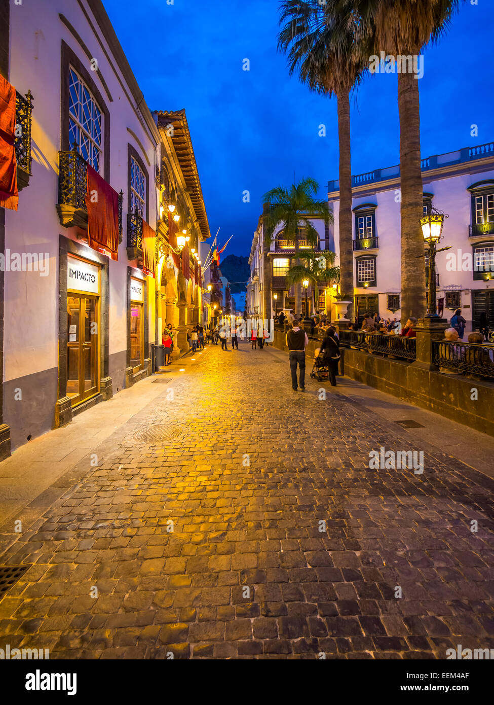 Calle vandalo, Plaza de España, Santa Cruz de la Palma Isole Canarie Spagna Foto Stock
