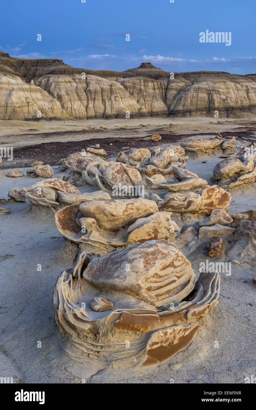 Le formazioni rocciose nel deserto bisti, Farmington, Nuovo Messico, Stati Uniti Foto Stock