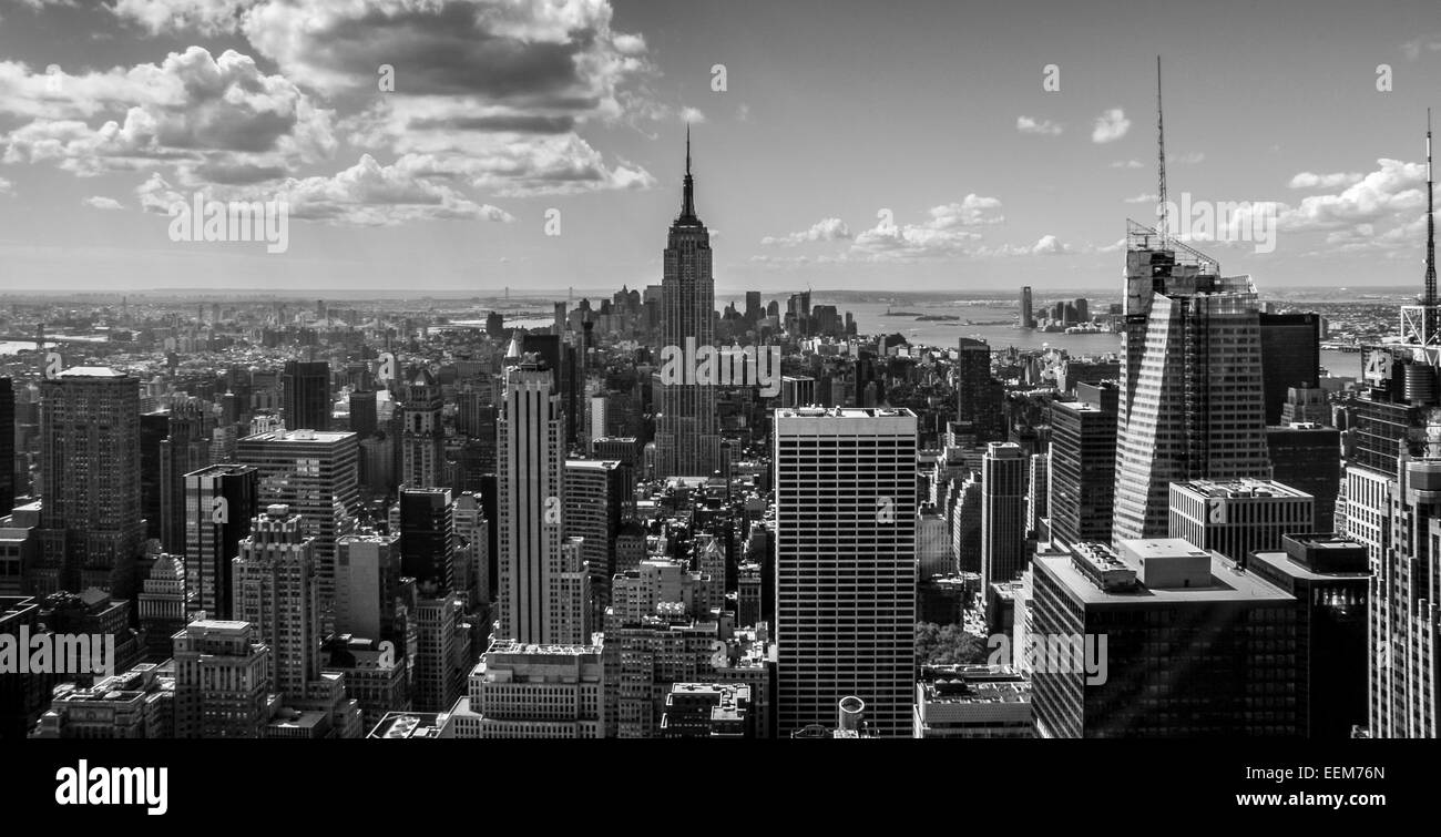 Stati Uniti d'America, New York New York City, elevati downtown cityscape Foto Stock