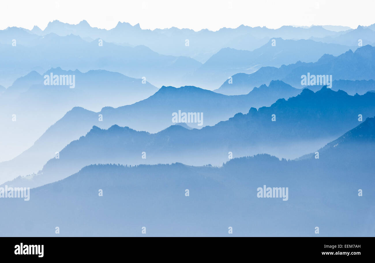 Paesaggio di montagna, Saentis, Appenzell, Svizzera Foto Stock