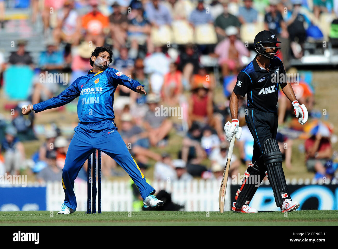 Saxton ovale, Nelson, Nuova Zelanda. Xx gen, 2015. Sri Lanka player T.M. Dilshan durante il Match 4 della ANZ un giorno International Cricket serie tra la Nuova Zelanda i cappucci neri e dello Sri Lanka a Saxton ovale, Nelson, Nuova Zelanda. Martedì 20 Gennaio 2015. Credito: Azione Sport Plus/Alamy Live News Foto Stock