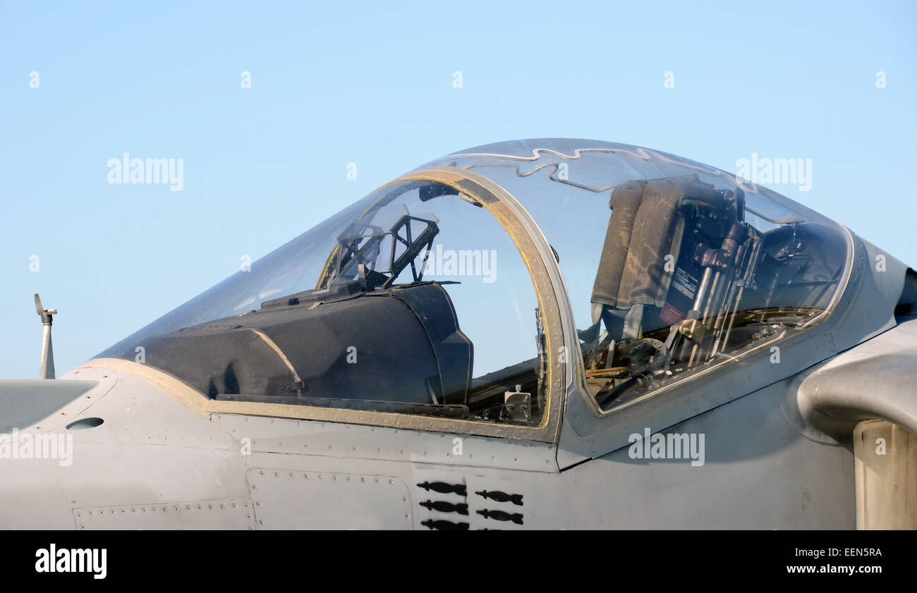 Moderni jet militare tettoia e cockpit AV-8 Harrier Foto Stock