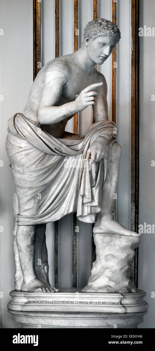 Hermes greci ( Hermes era il dio Olimpio di corsa, strade, thievery, commercianti e viaggiatori. Egli è stato anche il messaggero degli dèi ) Romano Roma Museo Capitolino Italia Italiano Foto Stock