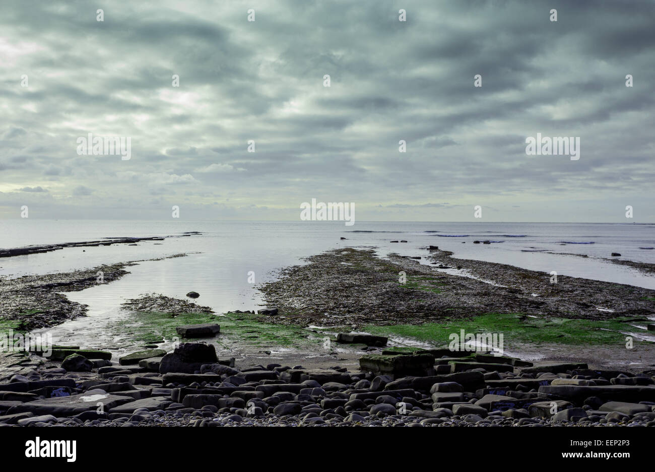 Baia di Kimmeridge Dorset Inverno 2015 Foto Stock