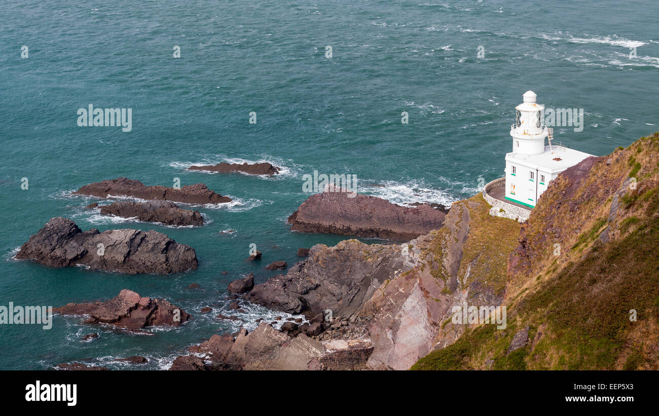 Il 1874 Hartland Point Lighthouse North Devon England Regno Unito Europa Foto Stock