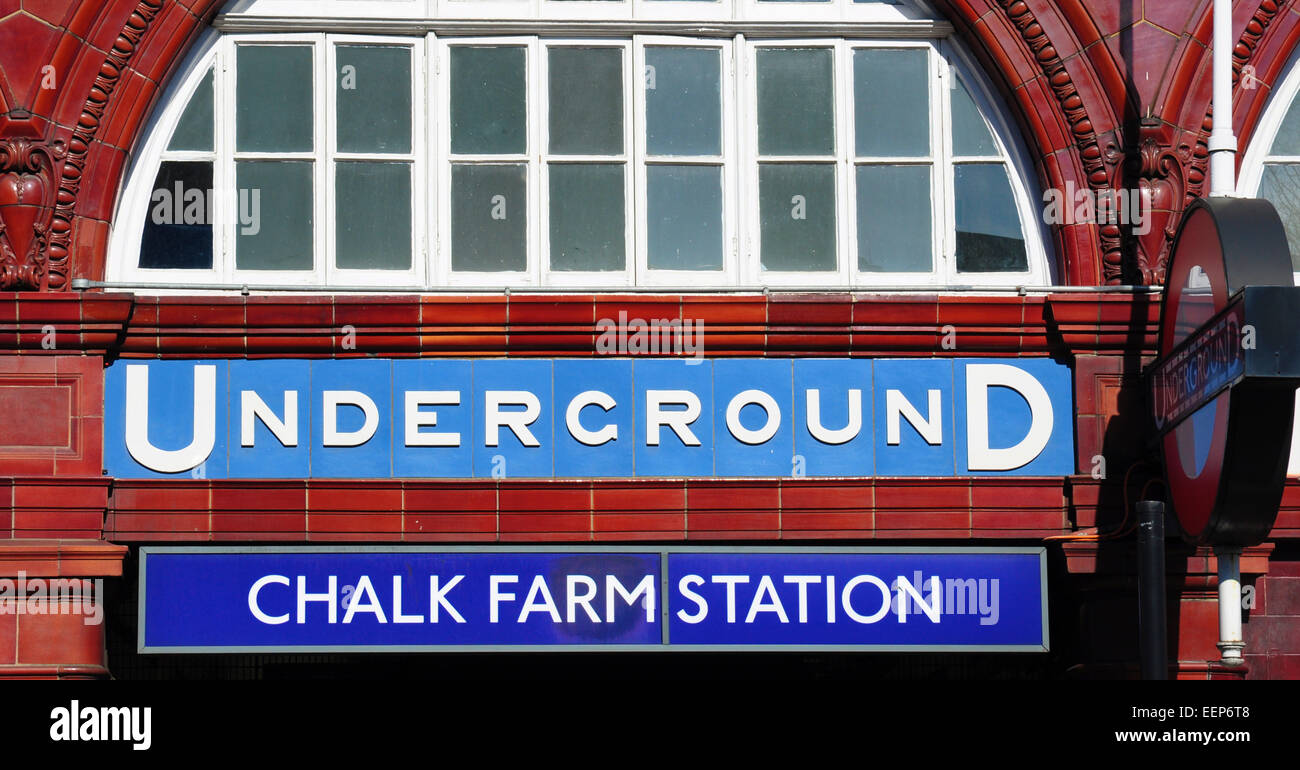 Chalk Farm stazione della metropolitana, Adelaide Road, Camden, London, England, Regno Unito Foto Stock