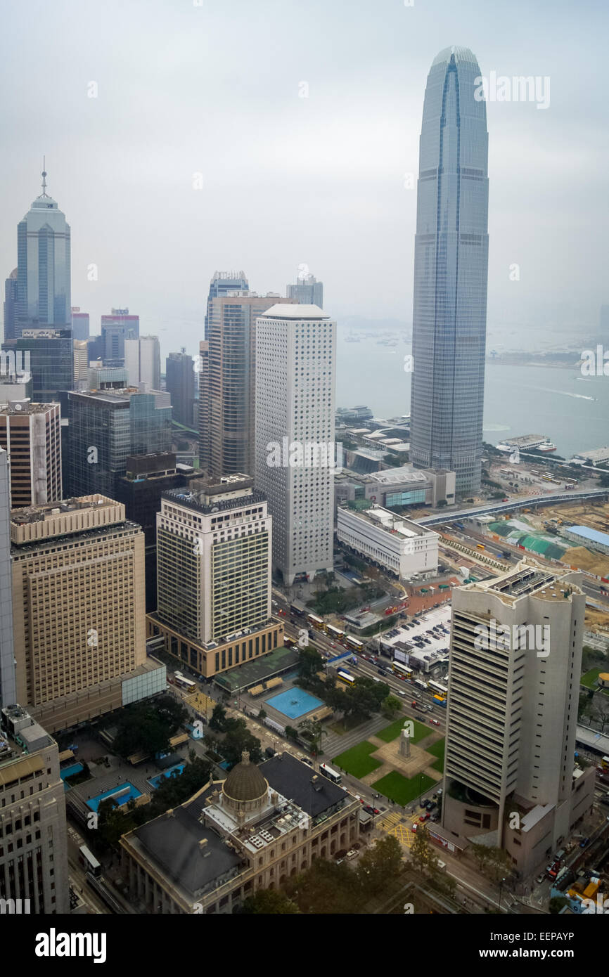 Vista dalla Banca di Cina edificio, Hong Kong Foto Stock