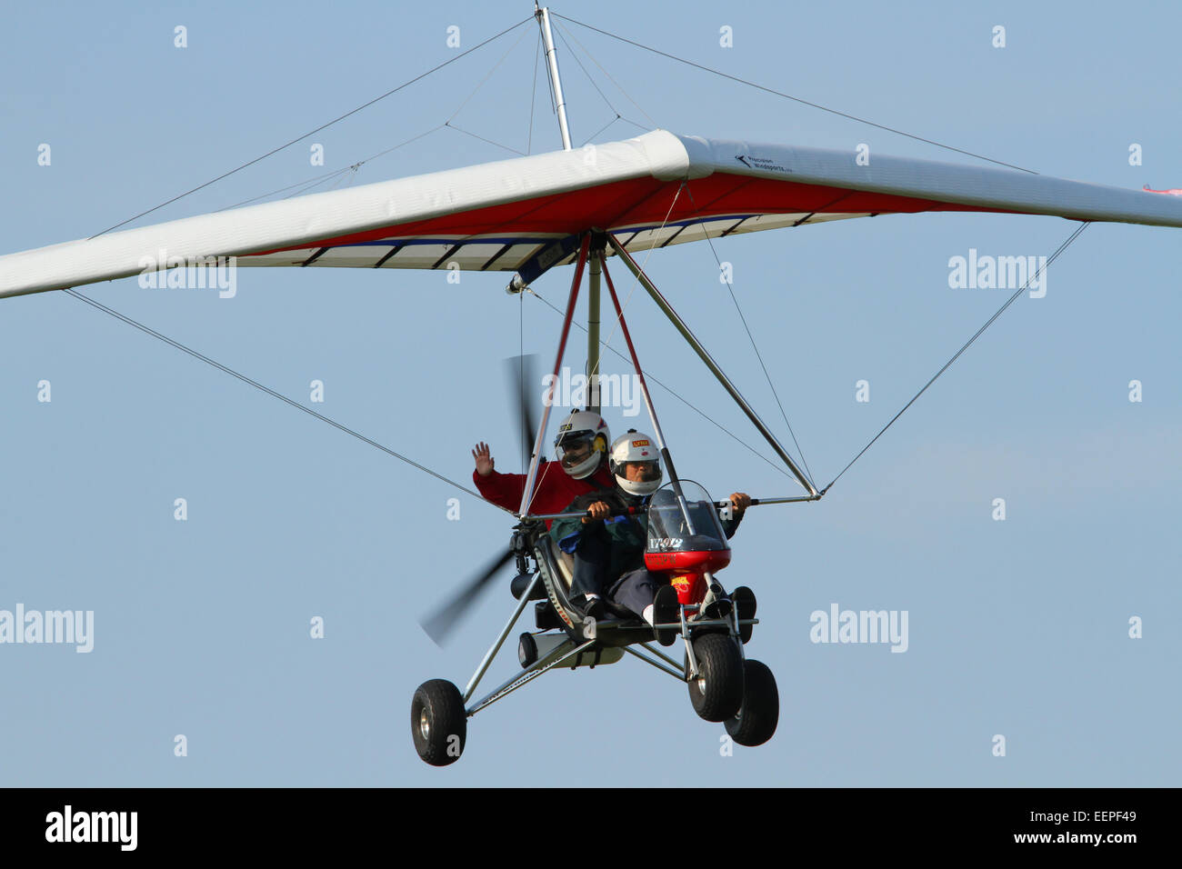 AIRBORNE WINDSPORTS bordo modello XT-912-L. Un peso-shift-controllo aereo sperimentale con modello Rotax 912 UL motore. Il Trike confi Foto Stock