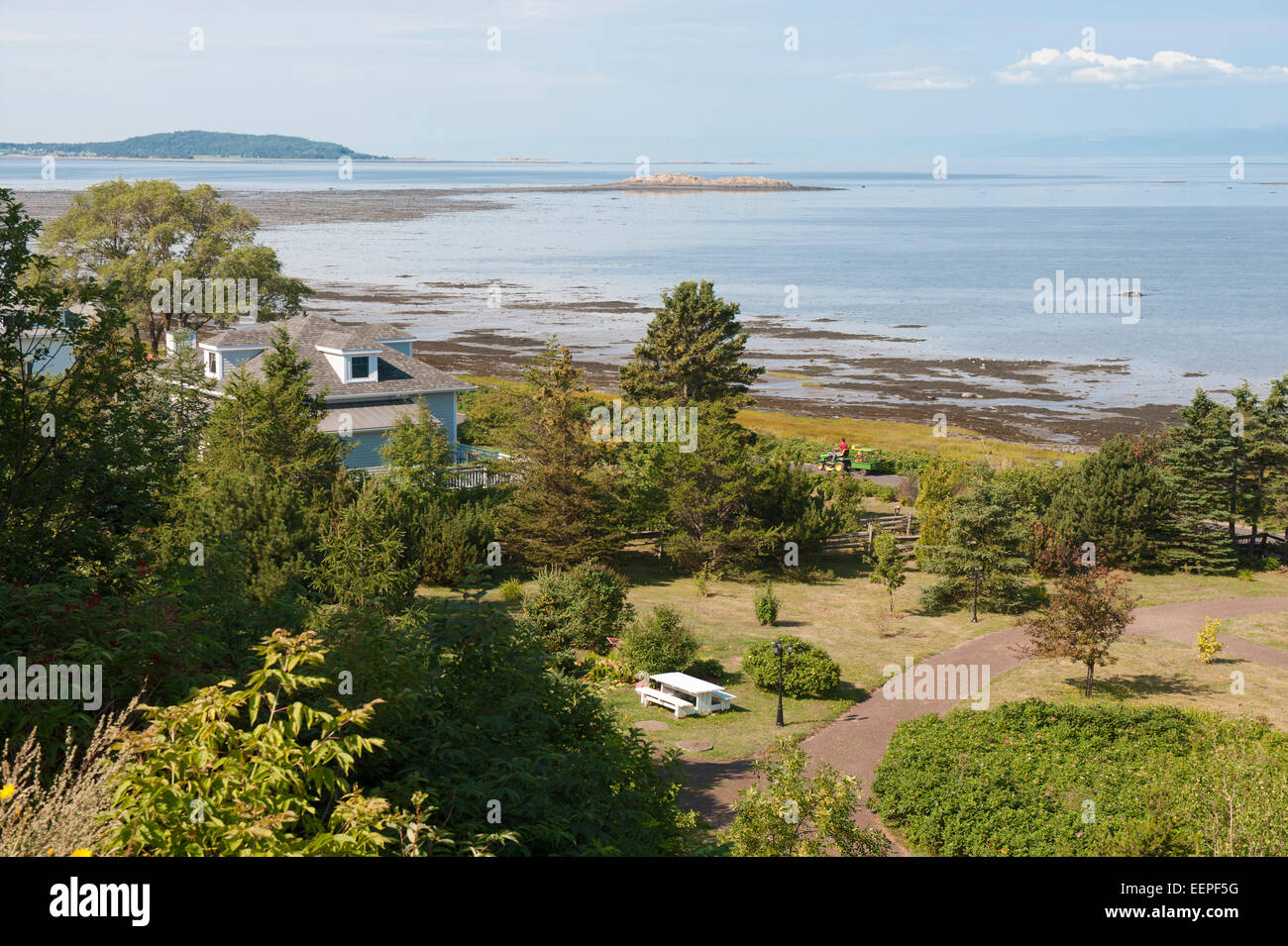Homestead privato sulle rive della st Lawrence river in Kamouraska, provincia del Québec in Canada. Foto Stock