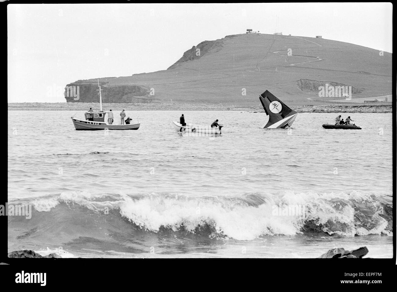 Dan Aereo crash, Sumburgh, Shetland. Foto Stock