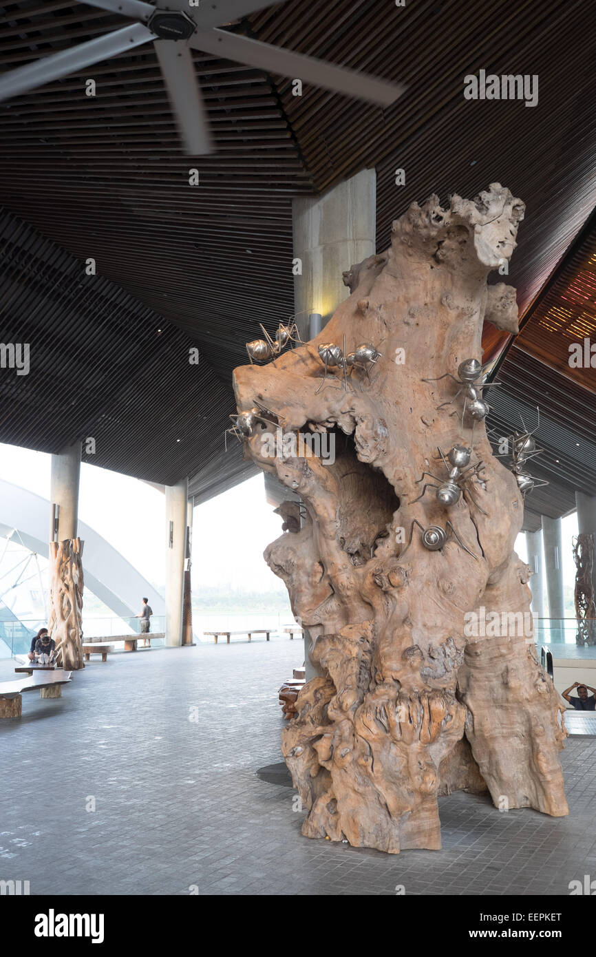 Albero Gigante formiche scultura, giardini dalla Baia di Singapore. Foto Stock