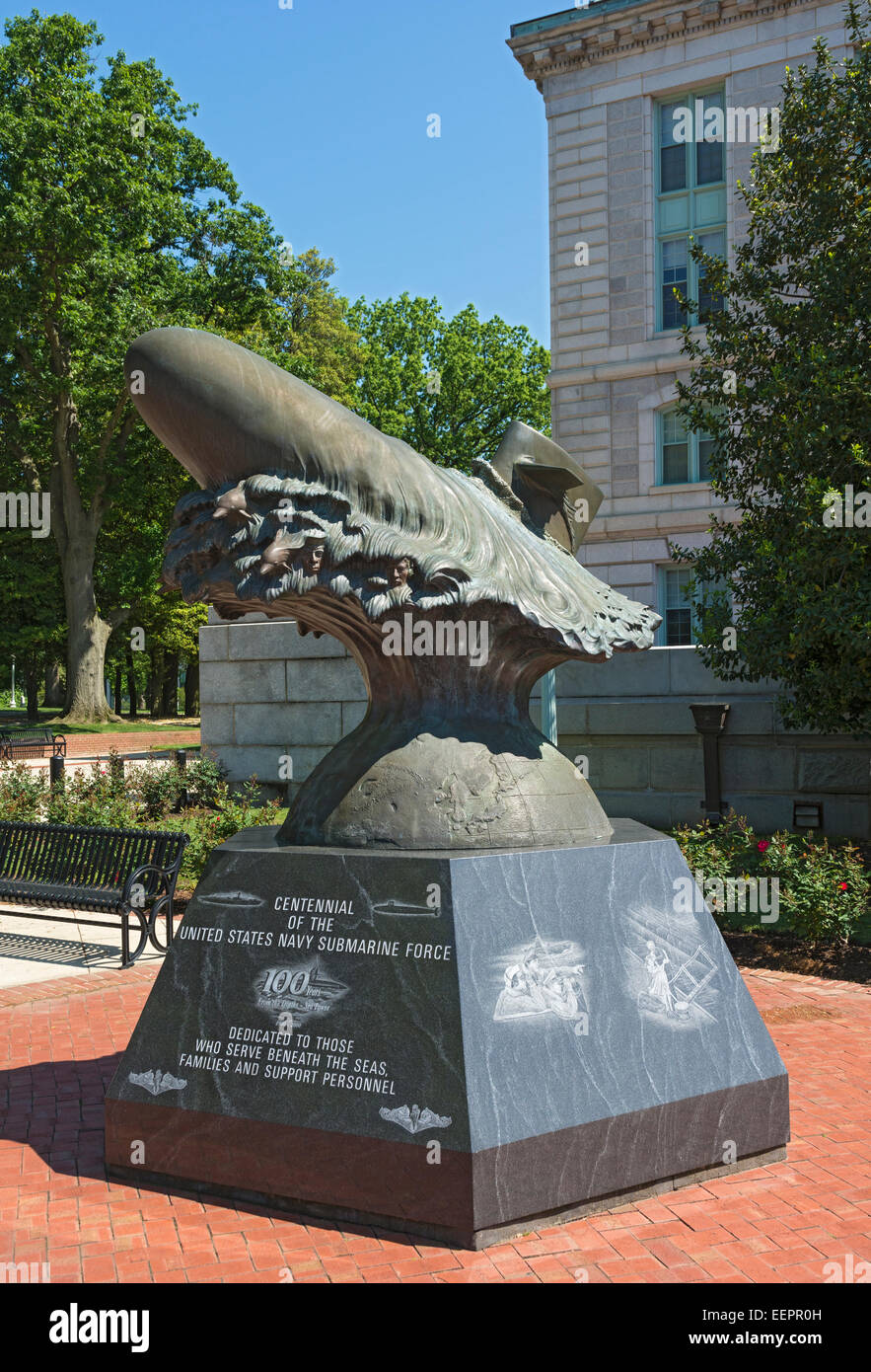 Maryland, Annapolis, Accademia Navale degli Stati Uniti, il Sommergibile Monumento Foto Stock