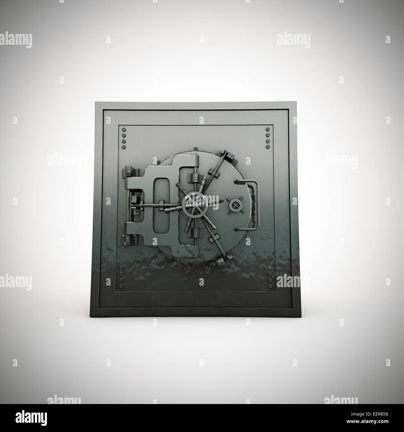 Caveau della banca isolati su sfondo bianco Foto Stock