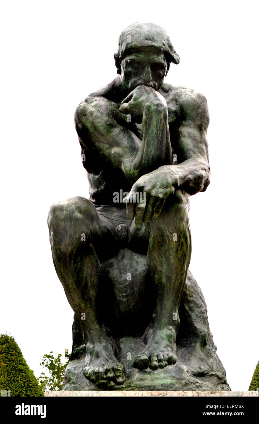 Parigi, Francia. Musee Rodin di Rue de Varenne. " Il Pensatore' statua nel  parco del museo Foto stock - Alamy