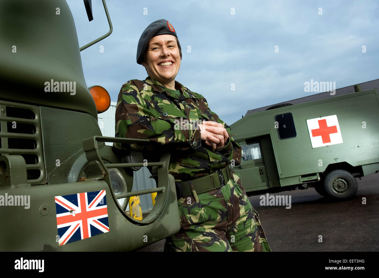 Infermiera clinica Jo potter, Cardiff Galles (UK) che ha vinto il primo premio Glover per reservist militare dell'anno. Foto Stock