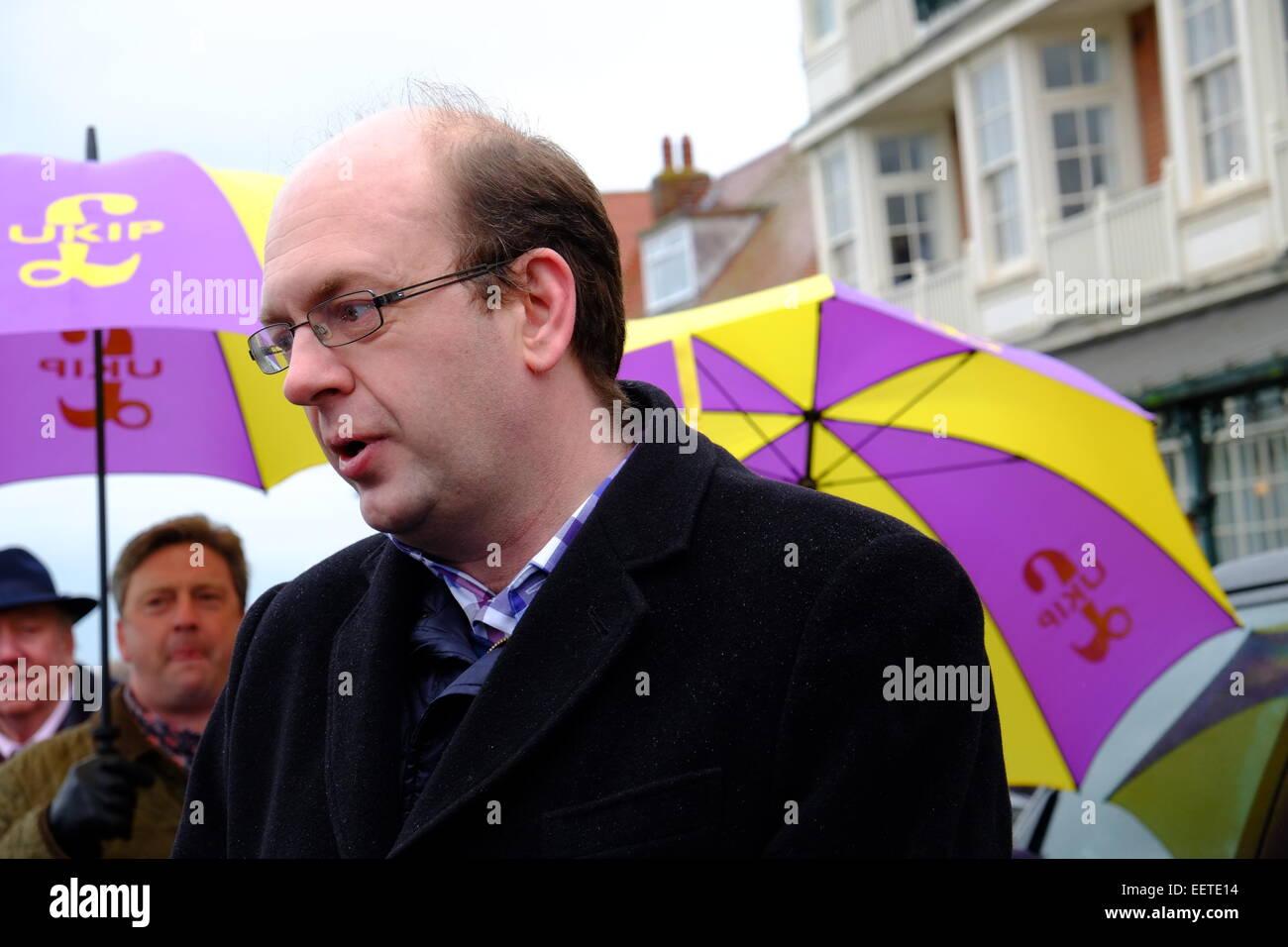 Thanet South, Kent, Regno Unito. Il UKIP Action Day Thanet Sud 2015. Contrassegnare temerario © Rachel Megawhat/Alamy Live News Foto Stock