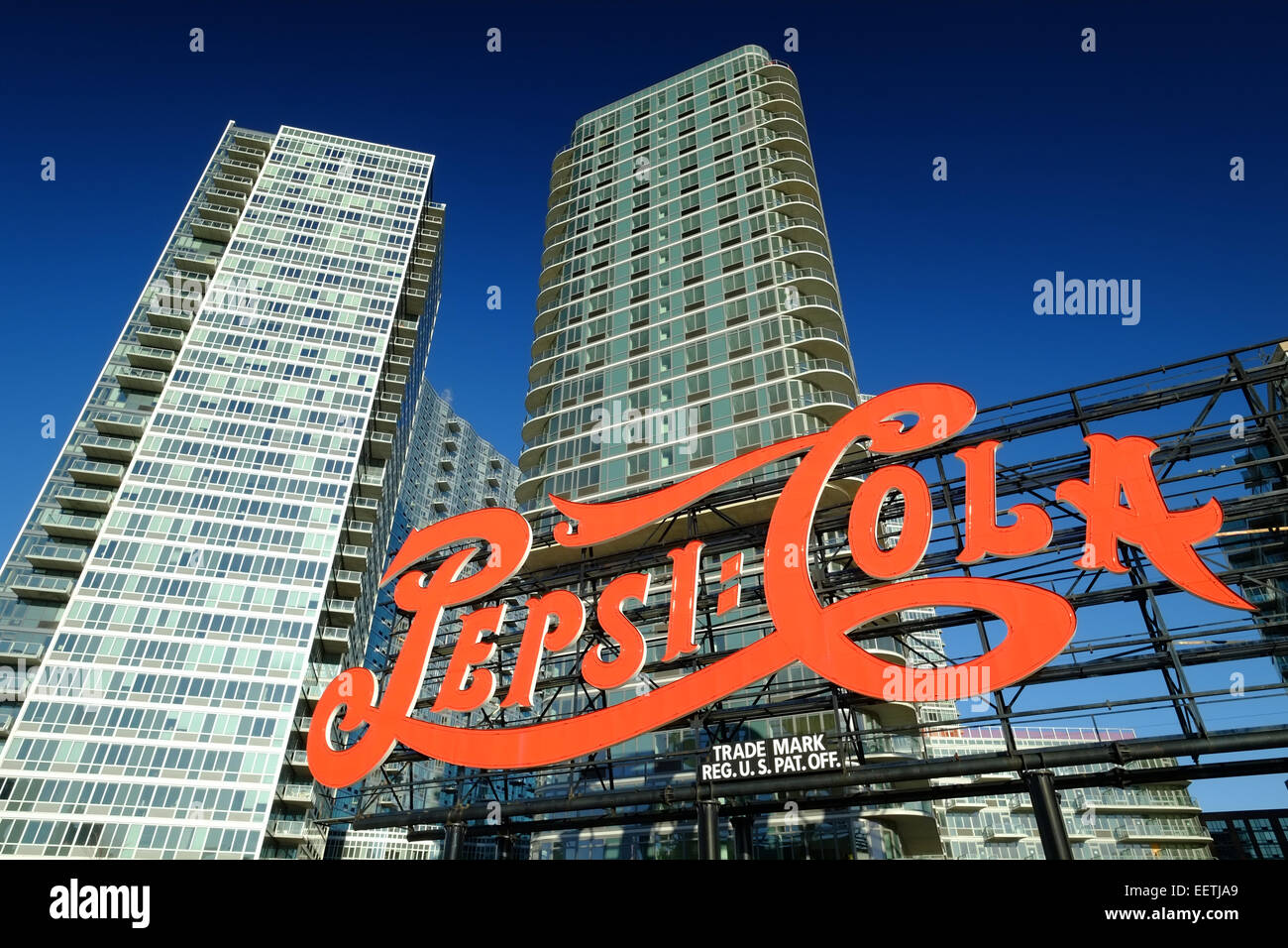 Pepsi Cola segno, New York, Stati Uniti d'America Foto Stock