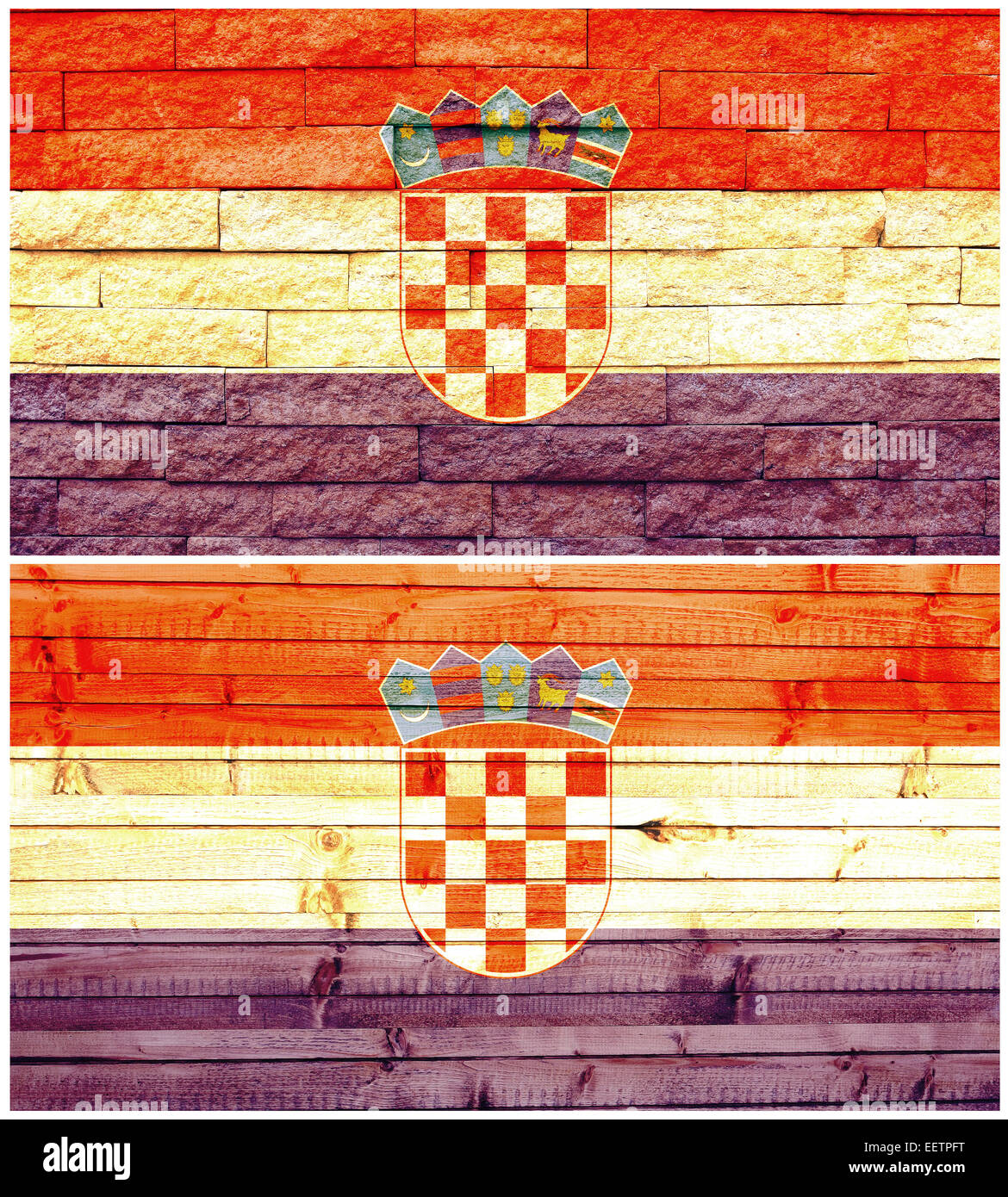 Parete Vintage Bandiera della Croazia Foto Stock