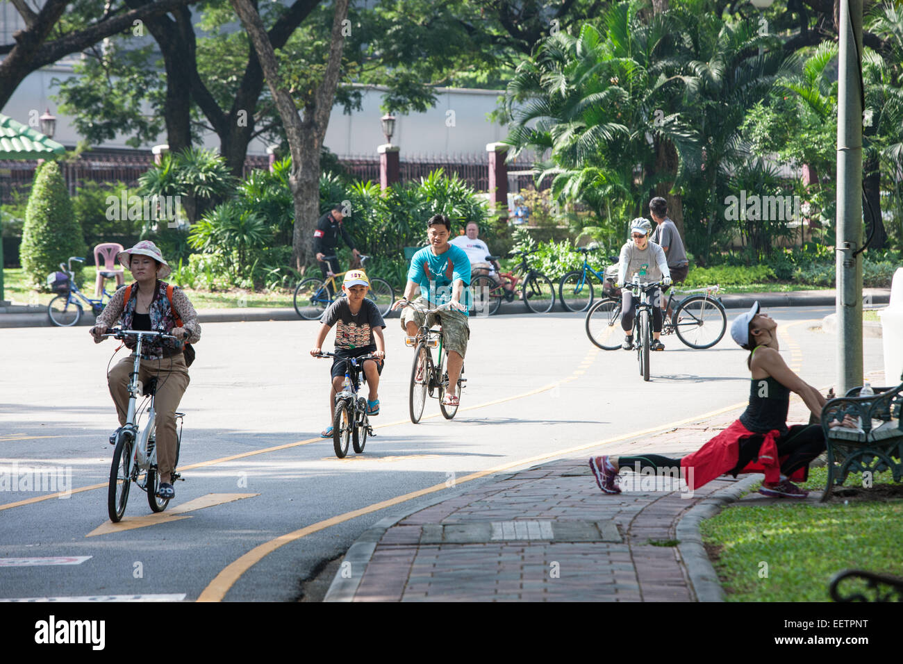 Il lumphini,parco,verde,l'esercizio,giovane,Bangkok,Thai, Foto Stock