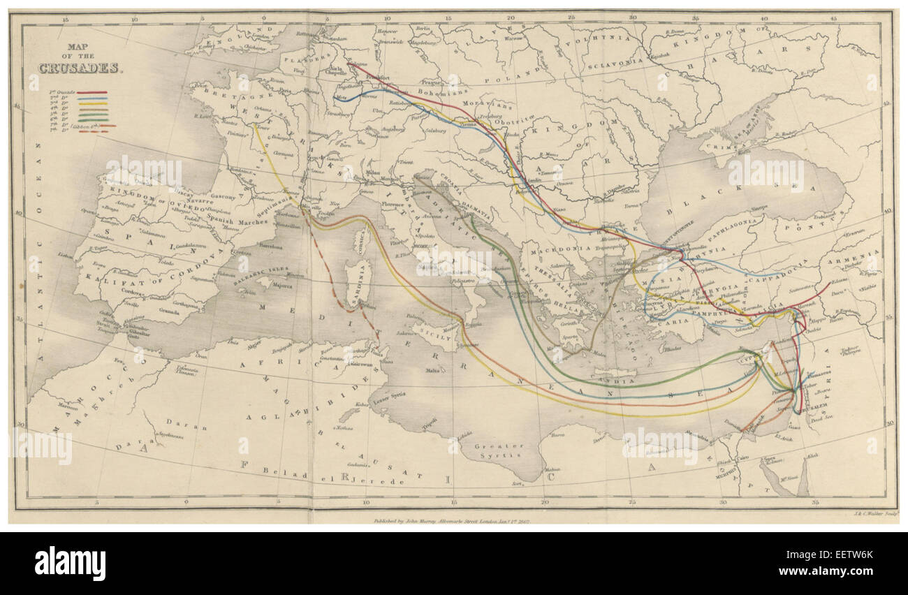 The crusades map immagini e fotografie stock ad alta risoluzione - Alamy