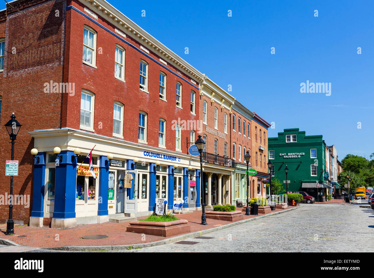 South Broadway nella storica è diminuito del punto distretto, Baltimore, Maryland, Stati Uniti d'America Foto Stock