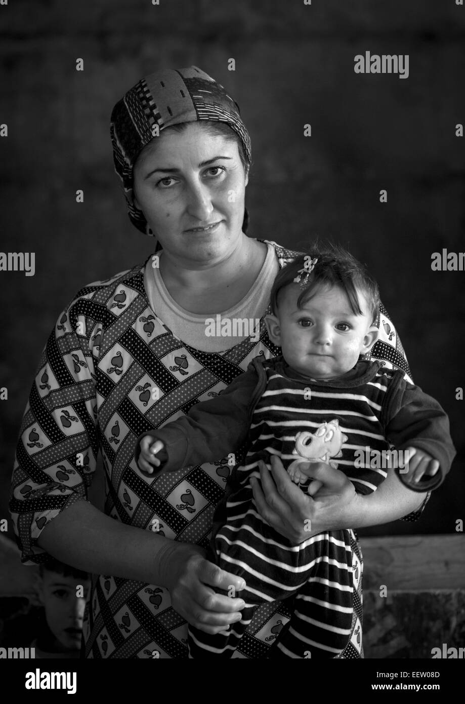 Yezedi rifugiati da Sinjar, Duhok, Kurdistan, Iraq Foto Stock