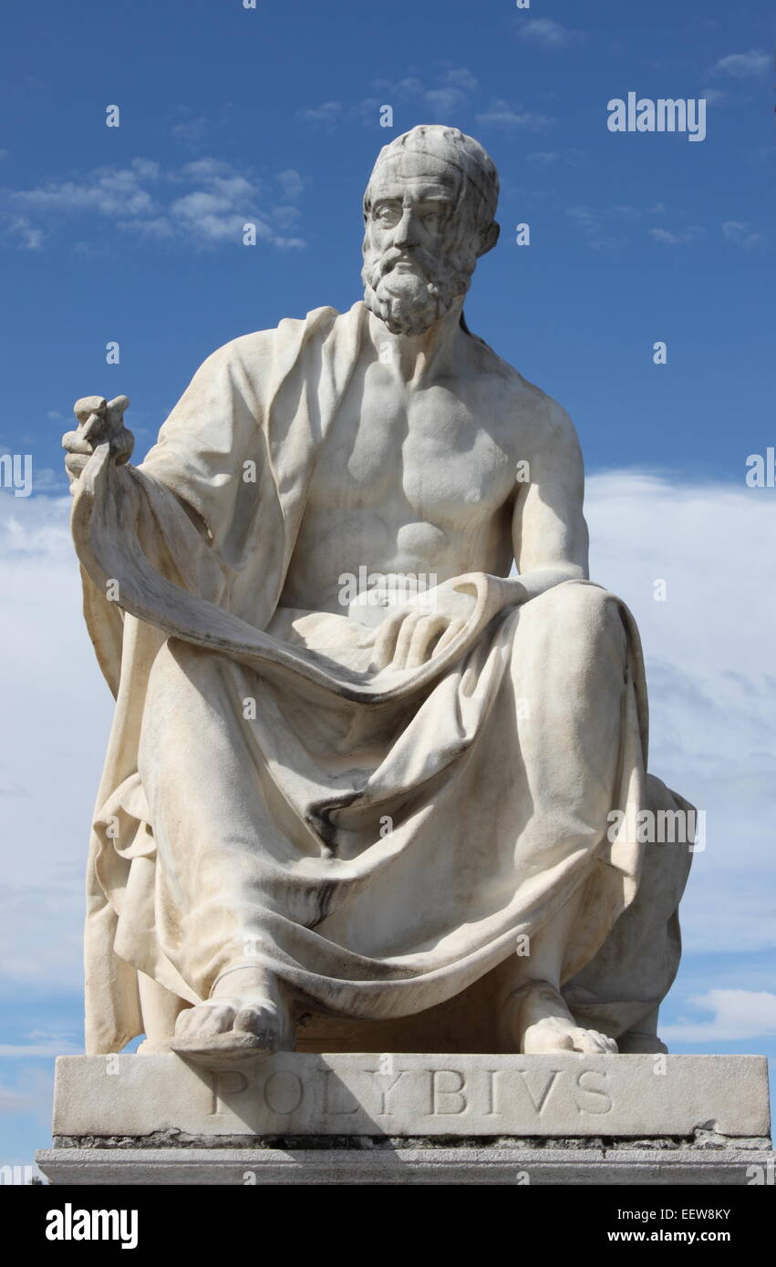 Statua del greco storico Polibio. Vienna, Austria Foto Stock