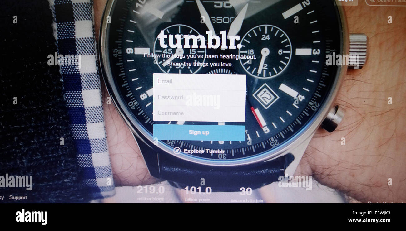 Tumblr home page Foto Stock