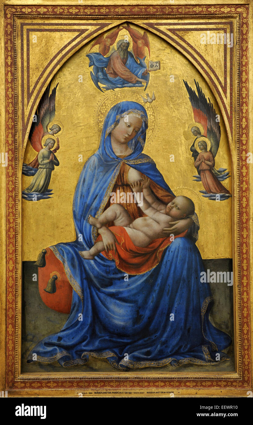 Masolino da Panicale (1383-1447)- pittore italiano. Renaissance. Madonna con Bambino. Alte Pinakothek. Monaco di Baviera. Germania. Foto Stock