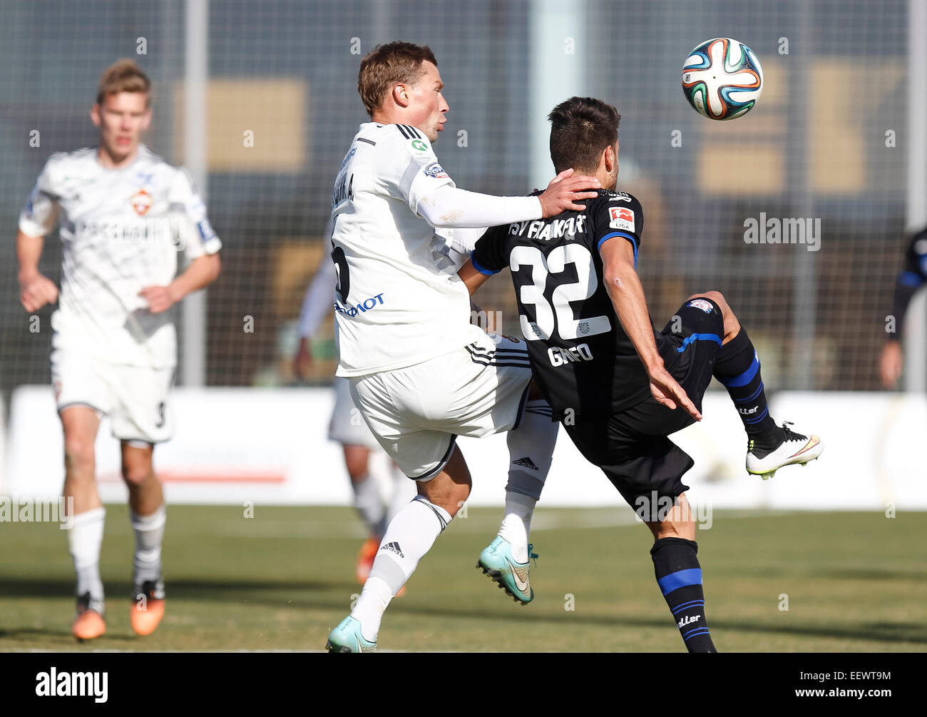 San Pedro del Pinatar, Spagna. 22 gennaio 2015. Amichevole partita di calcio tra FSV Francoforte vs CSKA Mosca nel Pinatar Arena Sport Center Credit: ABEL F. ROS/Alamy Live News Foto Stock