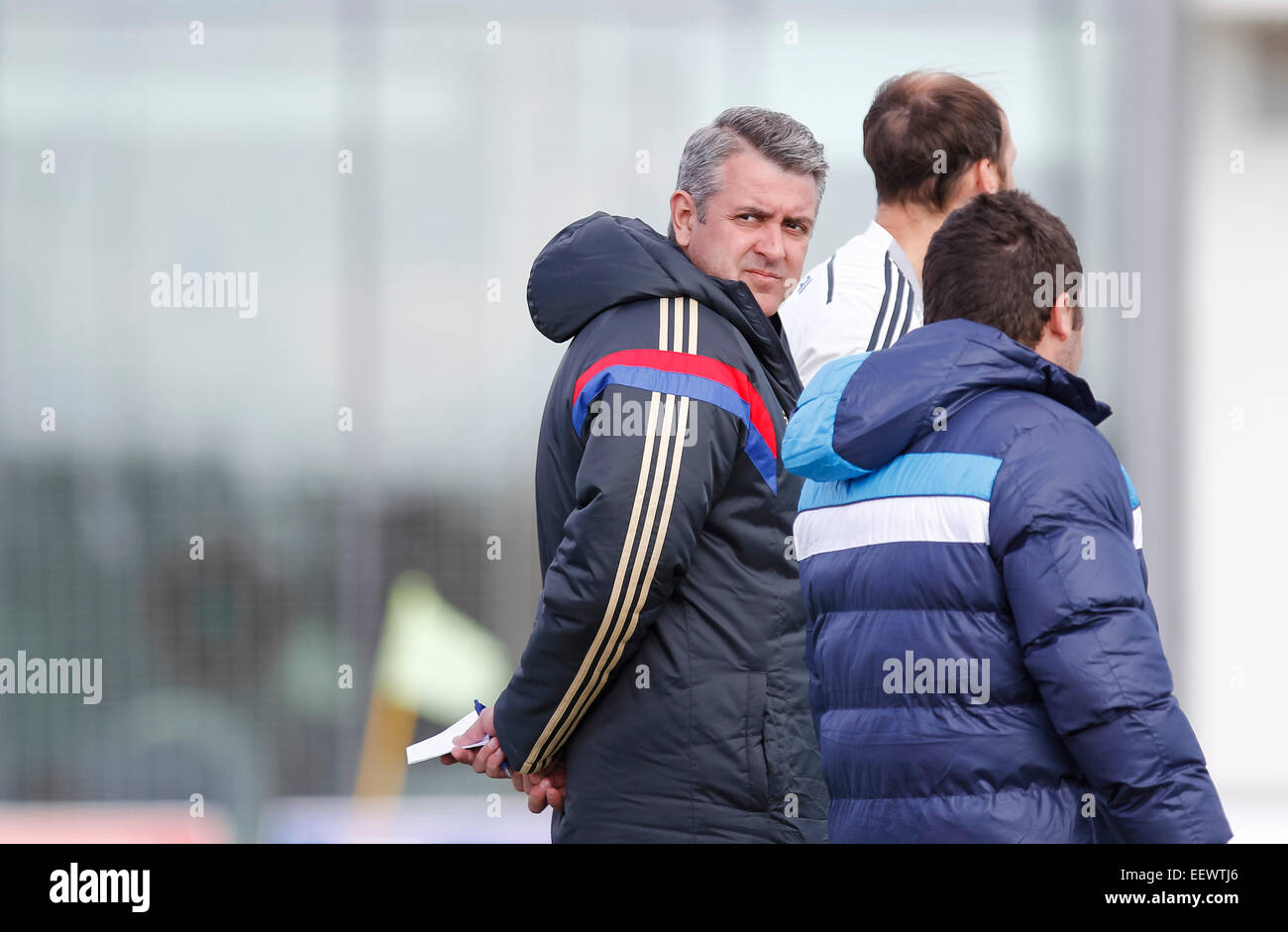 San Pedro del Pinatar, Spagna. 22 gennaio 2015. Amichevole partita di calcio tra FSV Francoforte vs CSKA Mosca nel Pinatar Arena Sport Center Credit: ABEL F. ROS/Alamy Live News Foto Stock