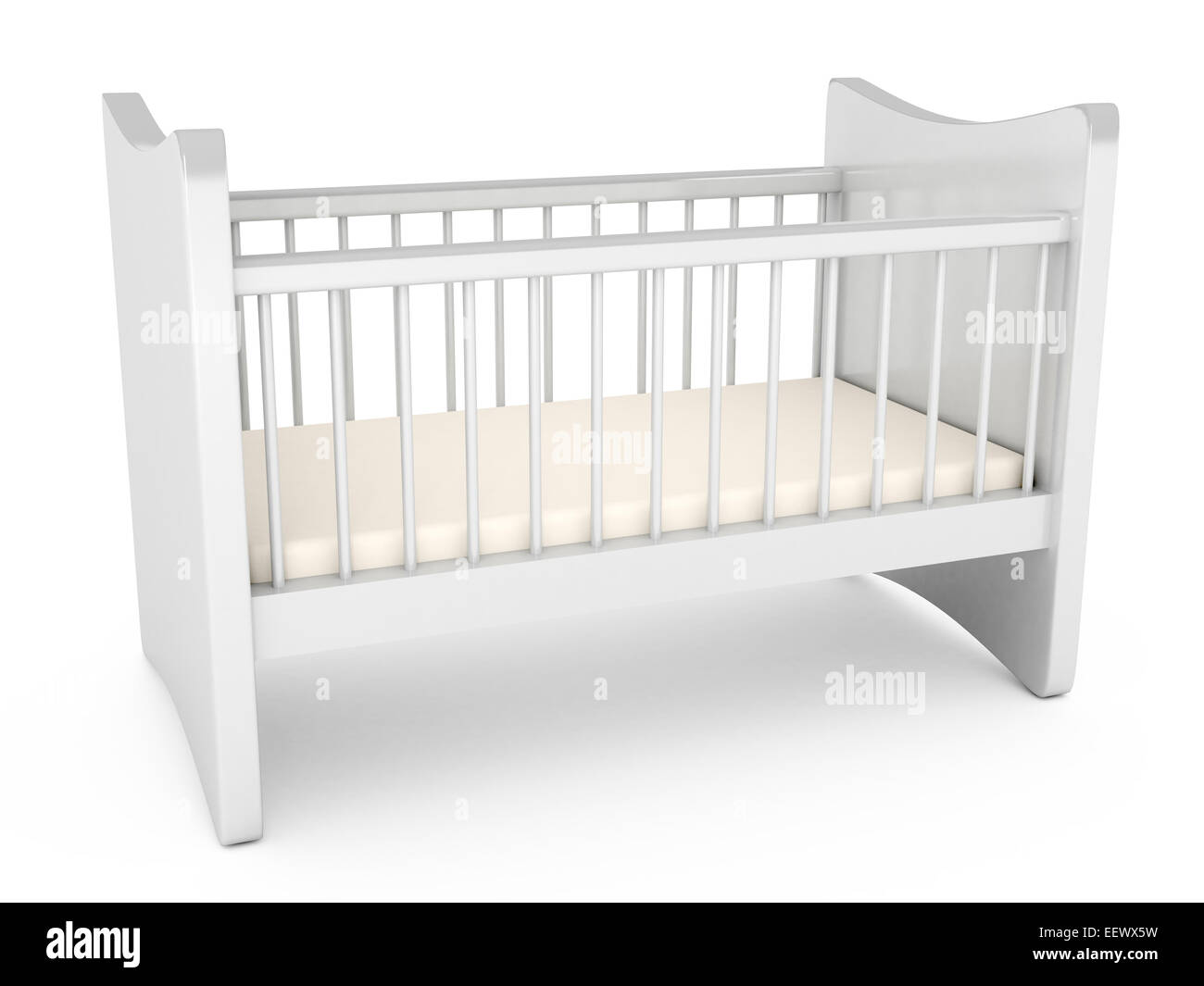 Culla per neonati su sfondo bianco Foto Stock