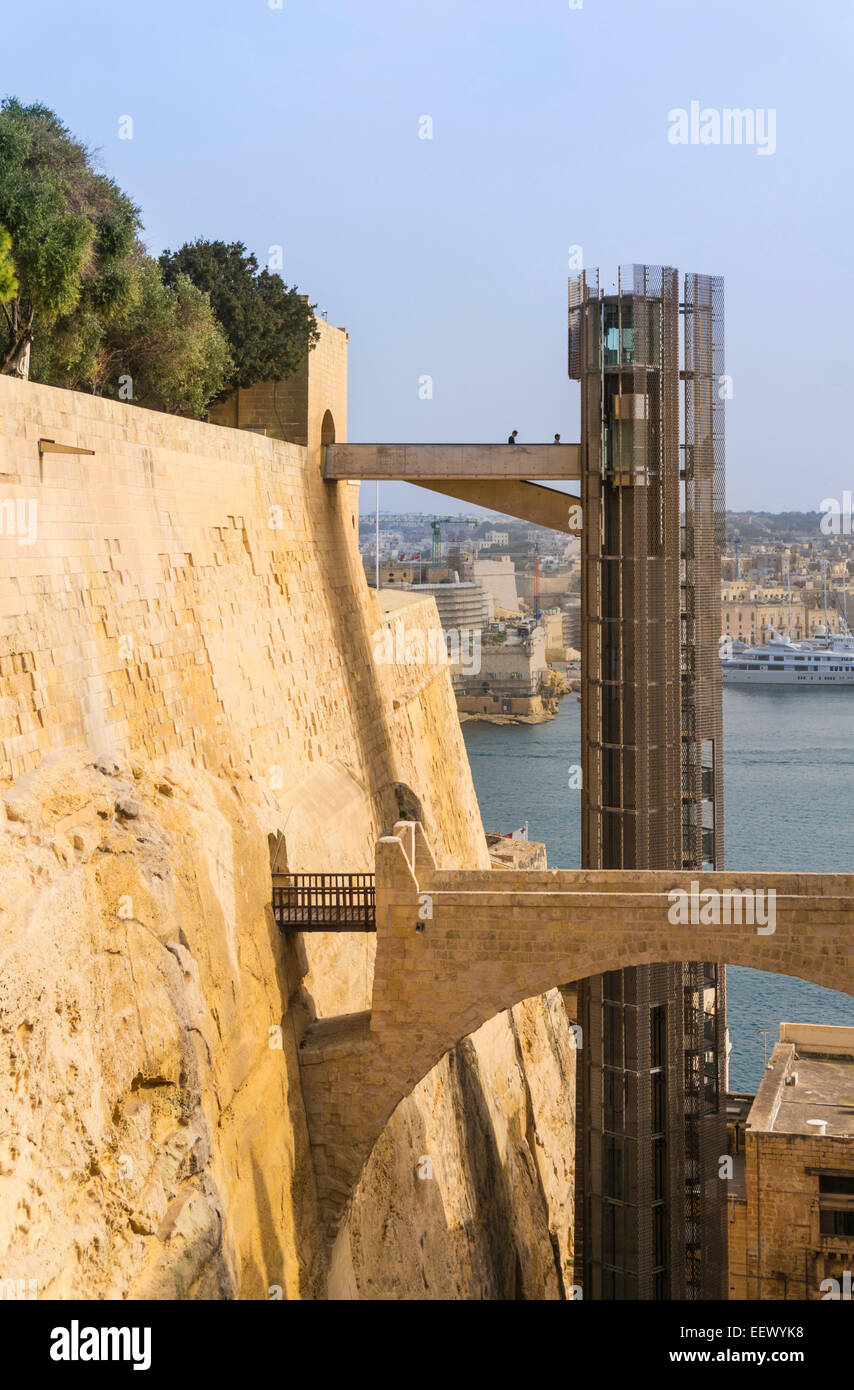 Upper Barrakka sollevare la Valletta Malta EU Europe Foto Stock