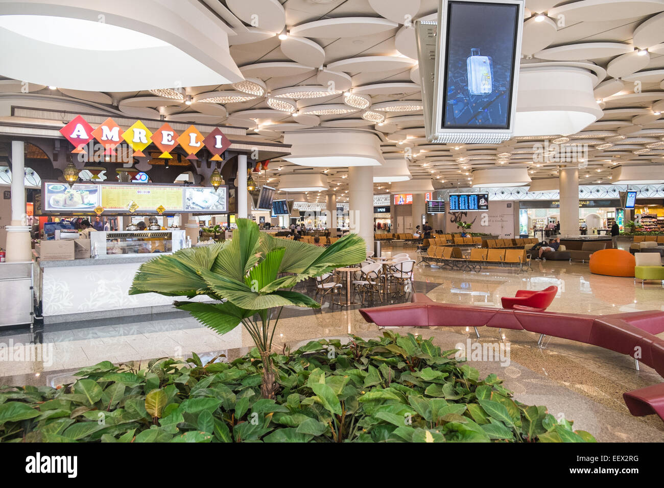 Terminale di partenza in aeroporto internazionale Chhatrapati Shivaji,Mumbai, Aeroporto Internazionale,Bombay,Maharashtra, India, Asia. Foto Stock