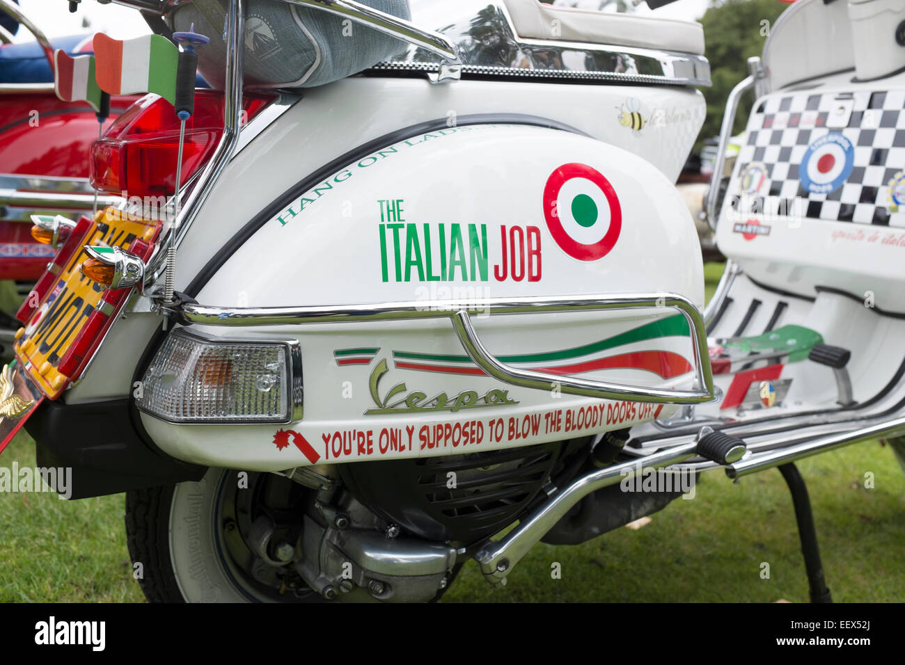 Scooter Scooter Mods il job italiano Vespa Foto Stock