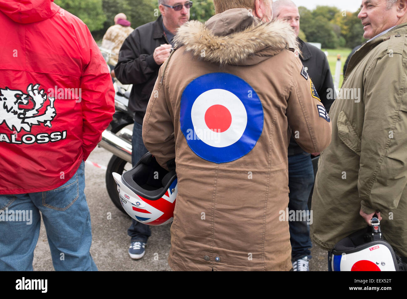 Mods simbolo bersaglio rosso bianco azzurro 80s Parka Coat Foto Stock