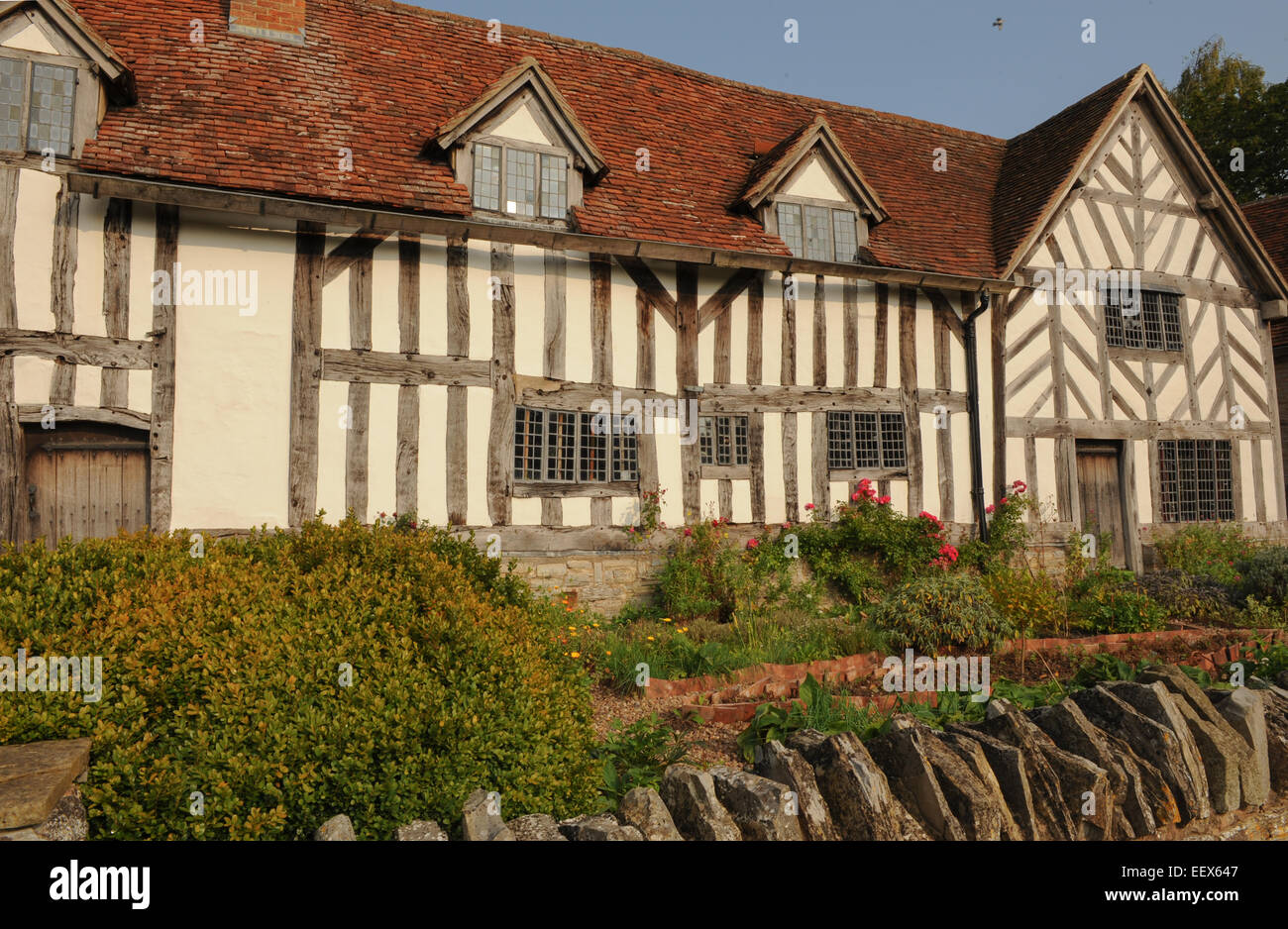 Mary Arden, la madre di William Shakespeare, agriturismo e casa in Wilmcote, vicino a Stratford upon Avon, Warwickshire, Inghilterra, Regno Unito Foto Stock