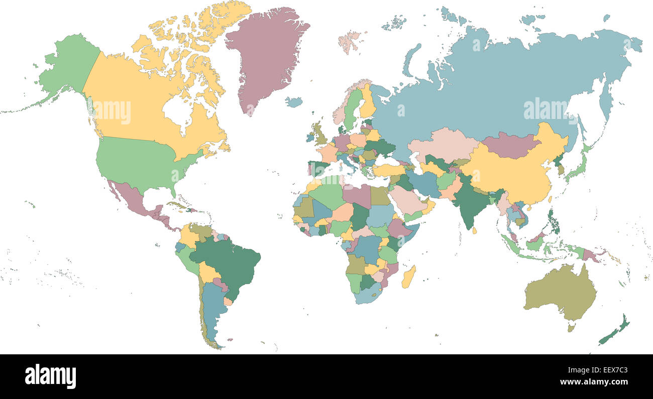 Mappa del Mondo Foto Stock