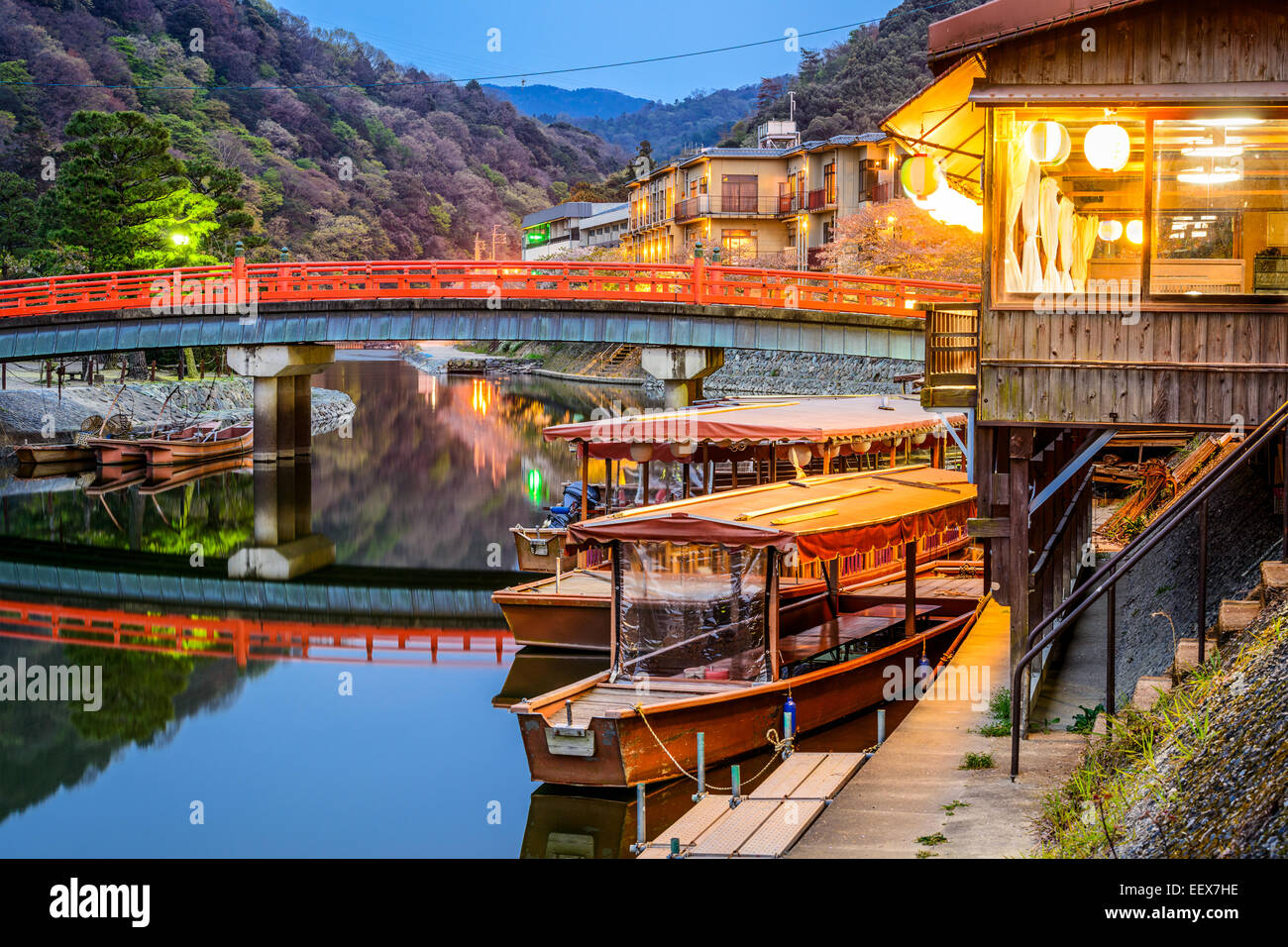 Uji, prefettura di Kyoto, Giappone sul fiume Ujigawa. Foto Stock