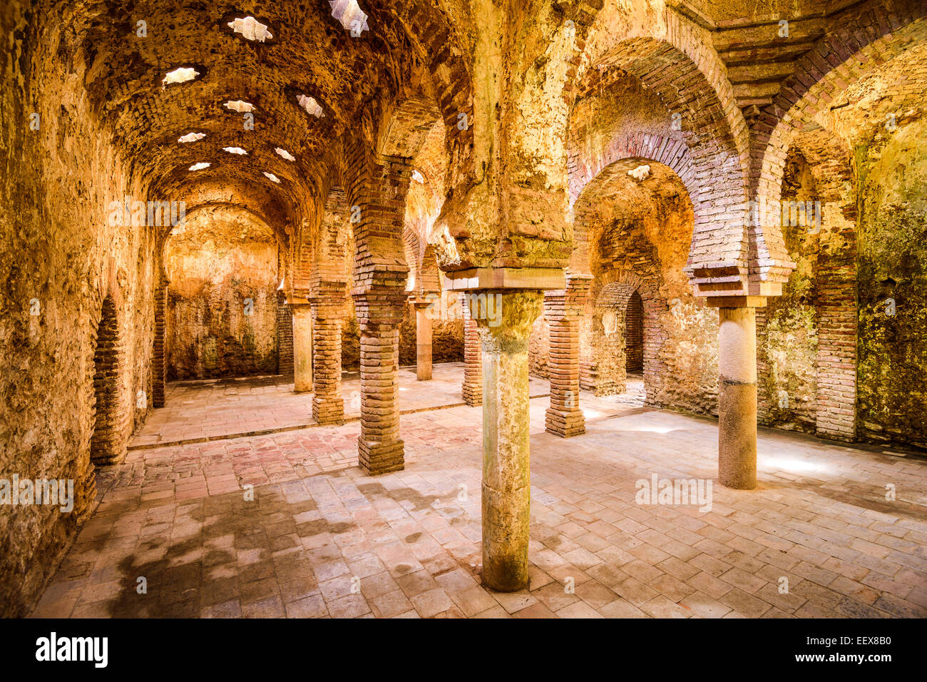 L'Arabo bagni pubblici risalente al XI-XII sec. a Ronda, Spagna. Foto Stock
