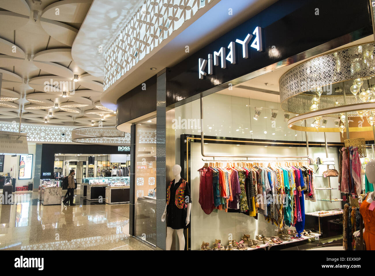 Terminale di partenza in aeroporto internazionale Chhatrapati Shivaji,Mumbai, Aeroporto Internazionale,Bombay,Maharashtra, India, Asia. Foto Stock