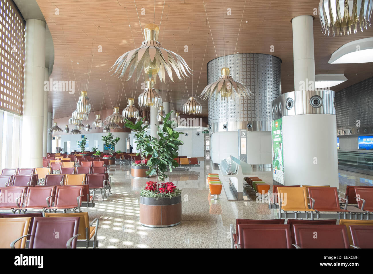 Terminale di partenza in aeroporto internazionale Chhatrapati Shivaji,Mumbai, Aeroporto Internazionale,Bombay,Maharashtra, India, Asia. Foto Stock